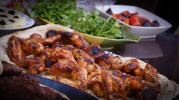 Barbecued Chicken and Salad